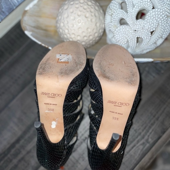 JIMMY CHOO beautiful emerald GREEN python shoes SZ 9.5 - Picture 9 of 9